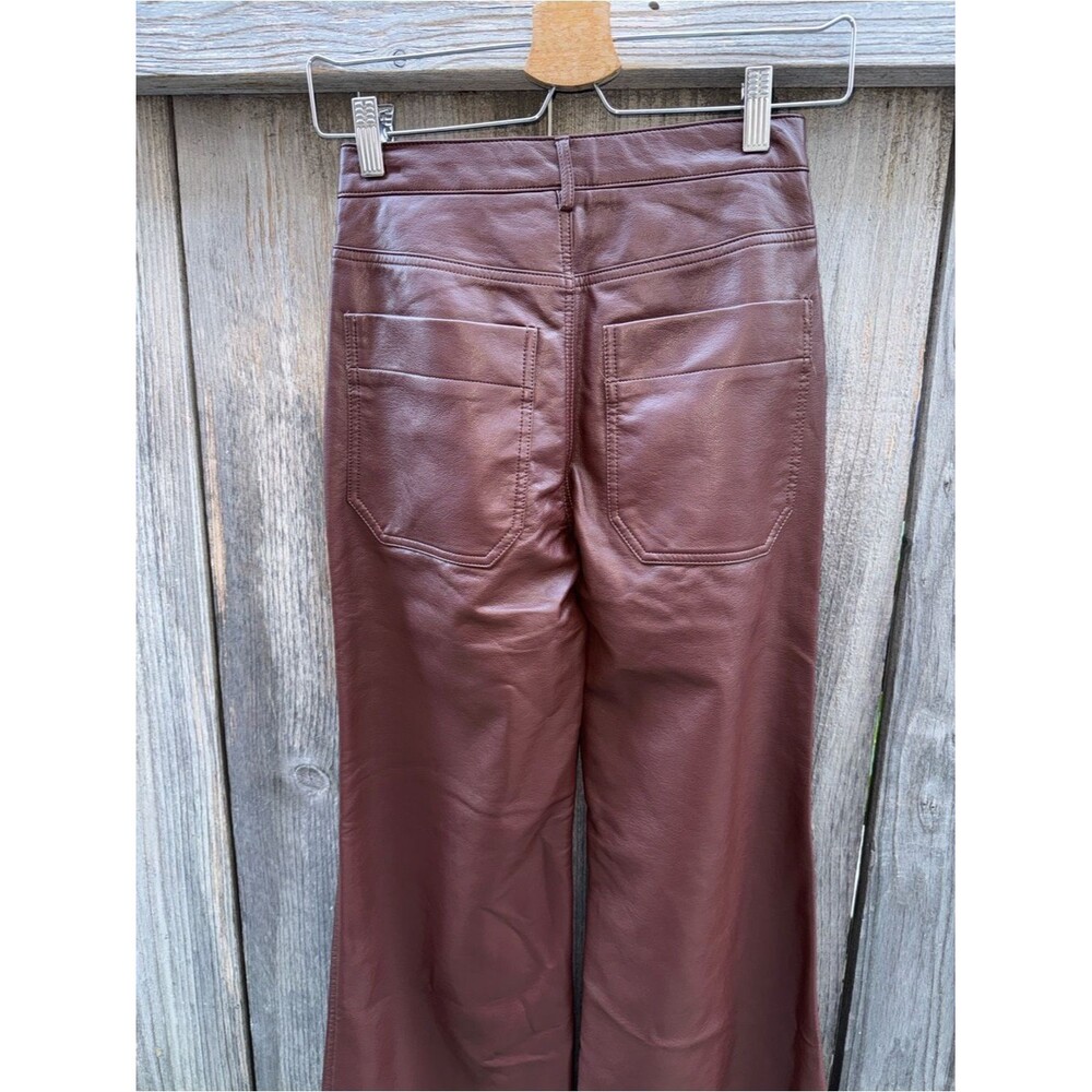 Pilcro | Anthropologie Rylan Faux Leather Relaxed High-Rise Flare Pants Size 24 - Picture 9 of 9